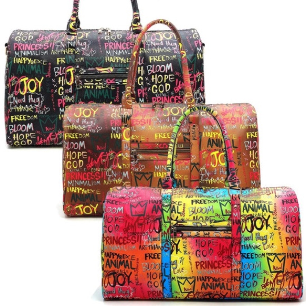 Graffiti Duffel Bag (Chocolate Brown)
